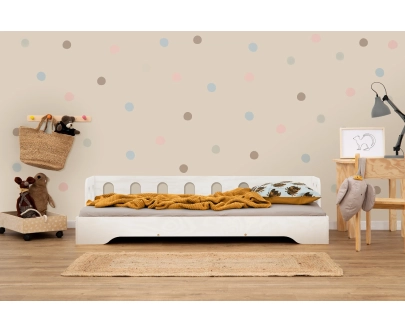 Einzelbett für Kinder mit Rausfallschutz und Lattenrost Sofa TILA 1S Montessori Holz