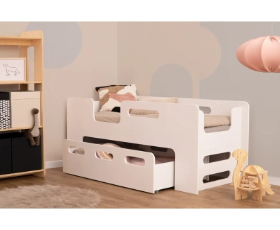 Kinderbett mit Schublade und Lattenrost PIPI Montessori Holz