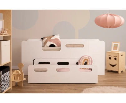 Kinderbett mit Schublade und Lattenrost PIPI Montessori Holz