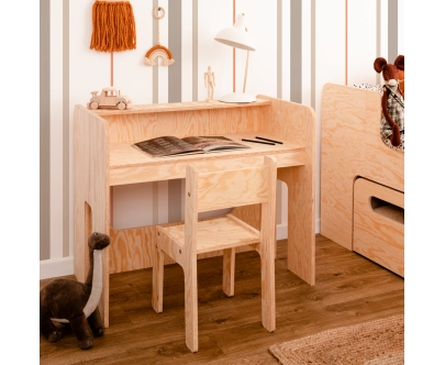 Kinderschreibtisch mit Stuhl Set MIMI BRK Montessori Holz
