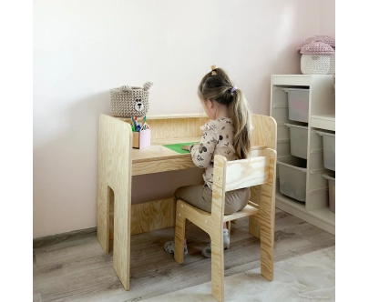 Kinderschreibtisch mit Stuhl Set MIMI BRK Montessori Holz
