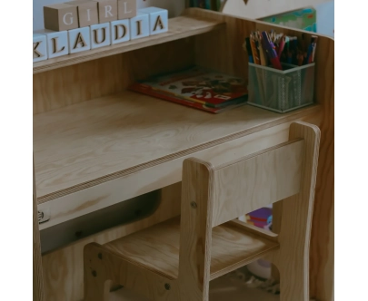 Kinderschreibtisch mit Stuhl Set MIMI BRK Montessori Holz