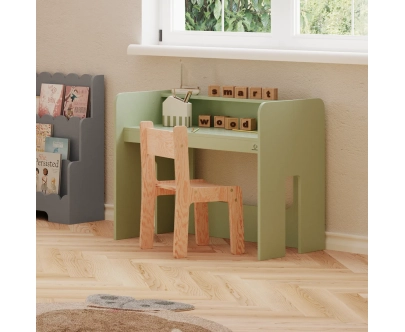 Kinderschreibtisch mit Stuhl Set MIMI BRK Montessori Holz