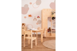 Kindertisch mit Stuhl Set TAB+KR Montessori Kiefer