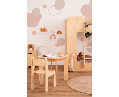 Kindertisch mit Stuhl Set TAB+KR Montessori Holz