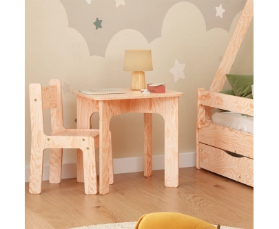 Kindertisch mit Stuhl Set TAB+KR Montessori Holz