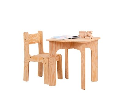 Kindertisch mit Stuhl Set TAB+KR Montessori Holz