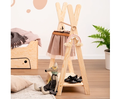 Kleiderständer für Kinder mit Ablage TIPI Montessori Holz