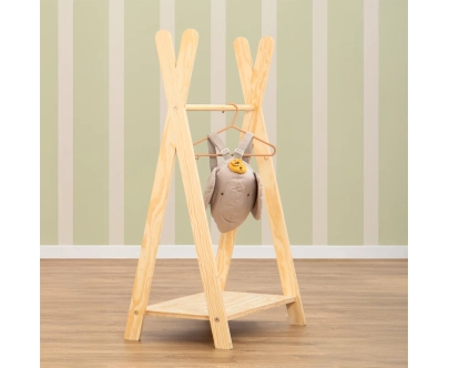 Kleiderständer für Kinder mit Ablage TIPI Montessori Holz