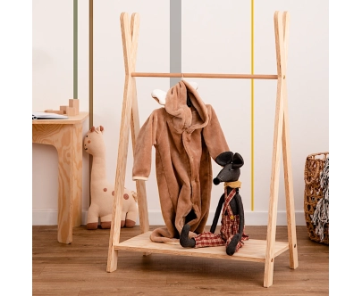 Kleiderständer für Kinder mit Ablage TIPI Montessori Holz