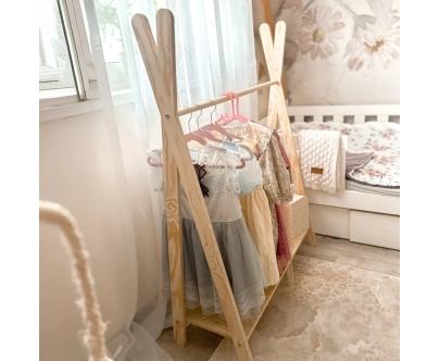 Kleiderständer für Kinder mit Ablage TIPI Montessori Holz