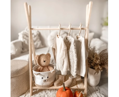 Kleiderständer für Kinder mit Ablage TIPI Montessori Holz