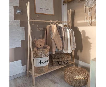 Kleiderständer für Kinder mit Ablage TIPI Montessori Holz