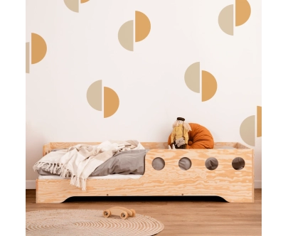 Einzelbett für Kinder mit Rausfallschutz und Lattenrost TILA 5 Montessori Holz