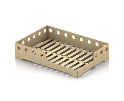 Einzelbett für Kinder mit Rausfallschutz und Lattenrost TILA 5 Montessori Holz