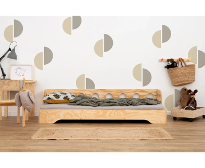 Einzelbett für Kinder mit Rausfallschutz und Lattenrost Sofa TILA 5S Montessori Holz