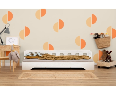 Einzelbett für Kinder mit Rausfallschutz und Lattenrost Sofa TILA 5S Montessori Holz