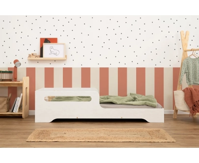 Einzelbett für Kinder mit Rausfallschutz und Lattenrost TILA 3 Montessori Holz