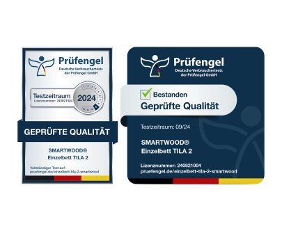 Einzelbett für Kinder mit Rausfallschutz und Lattenrost TILA 3 Montessori Holz