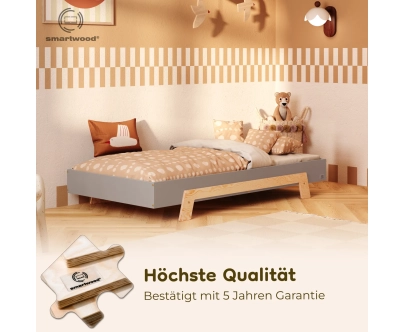 Einzelbett für Kinder mit Lattenrost PUZZLE Montessori Holz