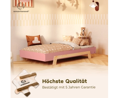 Einzelbett für Kinder mit Lattenrost PUZZLE Montessori Holz