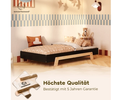 Einzelbett für Kinder mit Lattenrost PUZZLE Montessori Holz