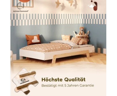 Einzelbett für Kinder mit Lattenrost PUZZLE Montessori Holz