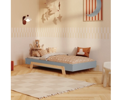 Einzelbett für Kinder mit Lattenrost PUZZLE Montessori Holz