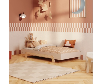 Einzelbett für Kinder mit Lattenrost PUZZLE Montessori Holz