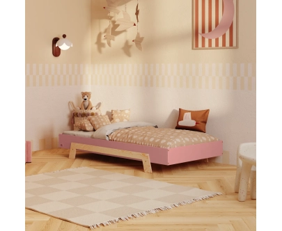 Einzelbett für Kinder mit Lattenrost PUZZLE Montessori Holz