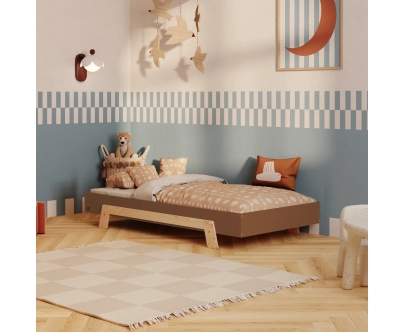 Einzelbett für Kinder mit Lattenrost PUZZLE Montessori Holz