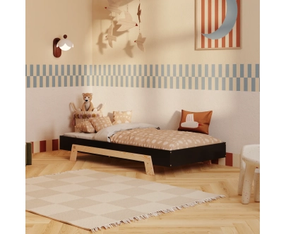 Einzelbett für Kinder mit Lattenrost PUZZLE Montessori Holz