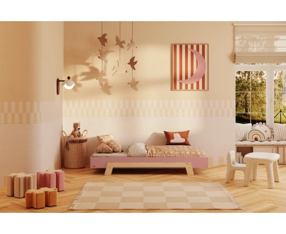 Einzelbett für Kinder mit Lattenrost PUZZLE Montessori Holz