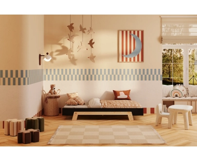 Einzelbett für Kinder mit Lattenrost PUZZLE Montessori Holz