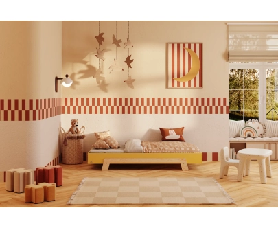 Einzelbett für Kinder mit Lattenrost PUZZLE Montessori Holz