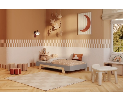 Einzelbett für Kinder mit Lattenrost PUZZLE Montessori Holz