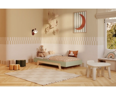 Einzelbett für Kinder mit Lattenrost PUZZLE Montessori Holz