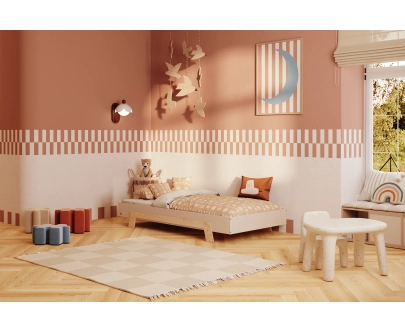 Einzelbett für Kinder mit Lattenrost PUZZLE Montessori Holz