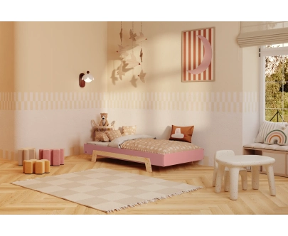 Einzelbett für Kinder mit Lattenrost PUZZLE Montessori Holz