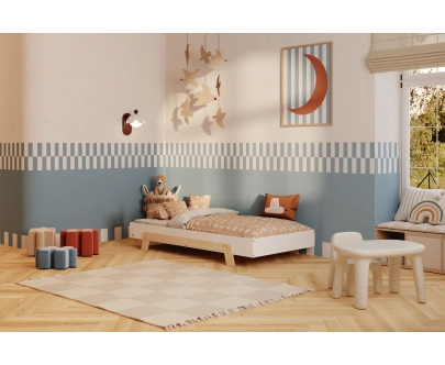 Einzelbett für Kinder mit Lattenrost PUZZLE Montessori Holz