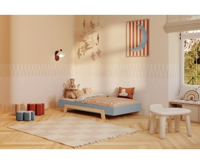 Einzelbett für Kinder mit Lattenrost PUZZLE Montessori Holz