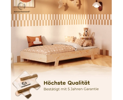 Einzelbett für Kinder mit Lattenrost PUZZLE Montessori Holz