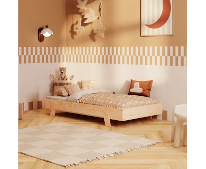 Einzelbett für Kinder mit Lattenrost PUZZLE Montessori Holz