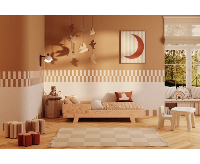 Einzelbett für Kinder mit Lattenrost PUZZLE Montessori Holz