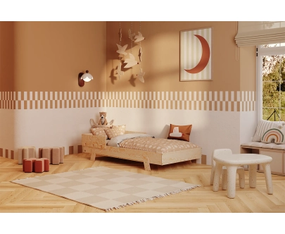 Einzelbett für Kinder mit Lattenrost PUZZLE Montessori Holz