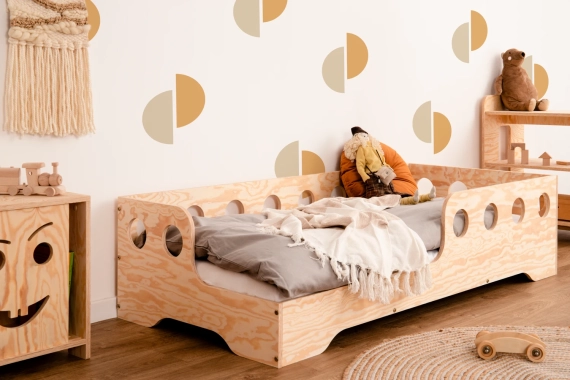 Holz einzelbett TILA 5 – Kinderbett mit Rausfallschutz und Lattenrost