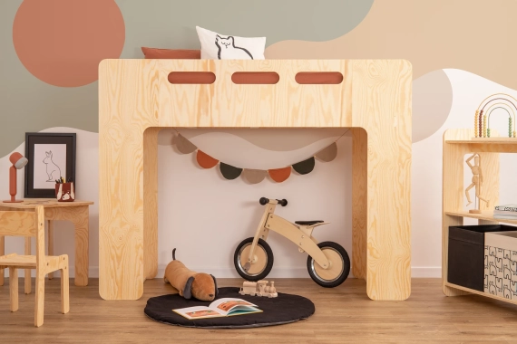 Hochbett für Kinder mit Lattenrost MIMI A Montessori Holz