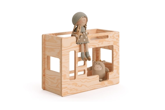 Etagenbett für Puppen MINI MIMI B Montessori Holz