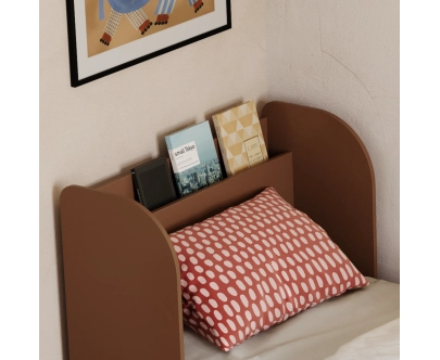 Einzelbett für Kinder und Jugendliche mit Ablage und Lattenrost FLOU Klassisch Holz