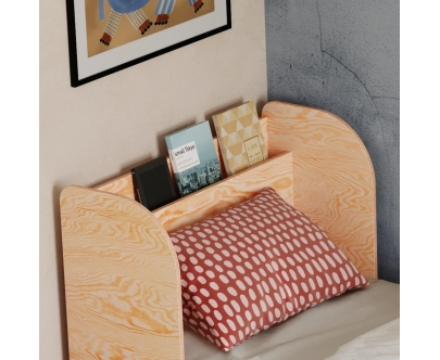 Einzelbett für Kinder und Jugendliche mit Ablage und Lattenrost FLOU Klassisch Holz